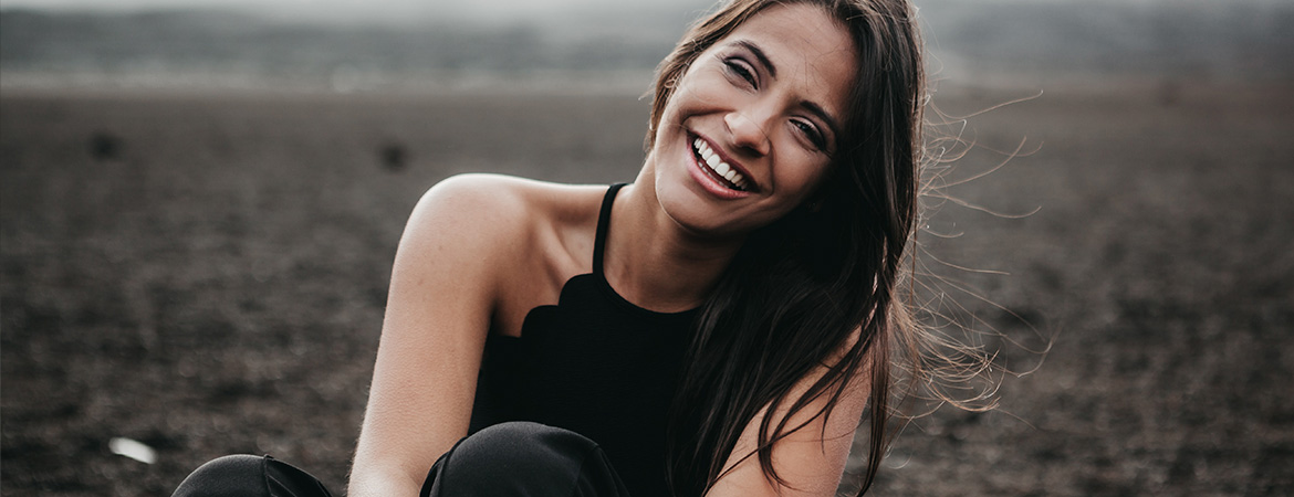 woman smiling with beautiful teeth